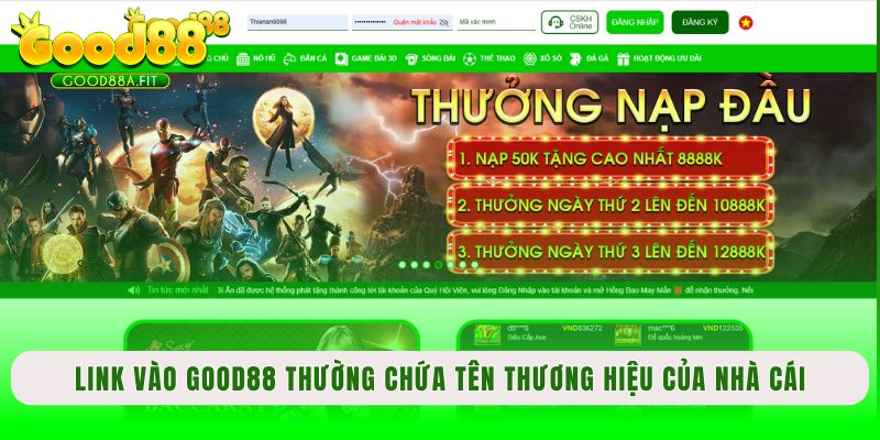 Link vào Good88 thường chứa tên thương hiệu của nhà cái