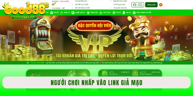 Nhấp vào link giả mạo