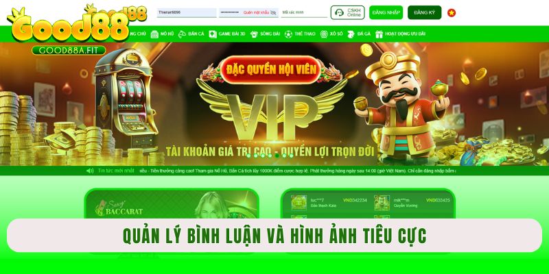 Quản lý bình luận và hình ảnh tiêu cực